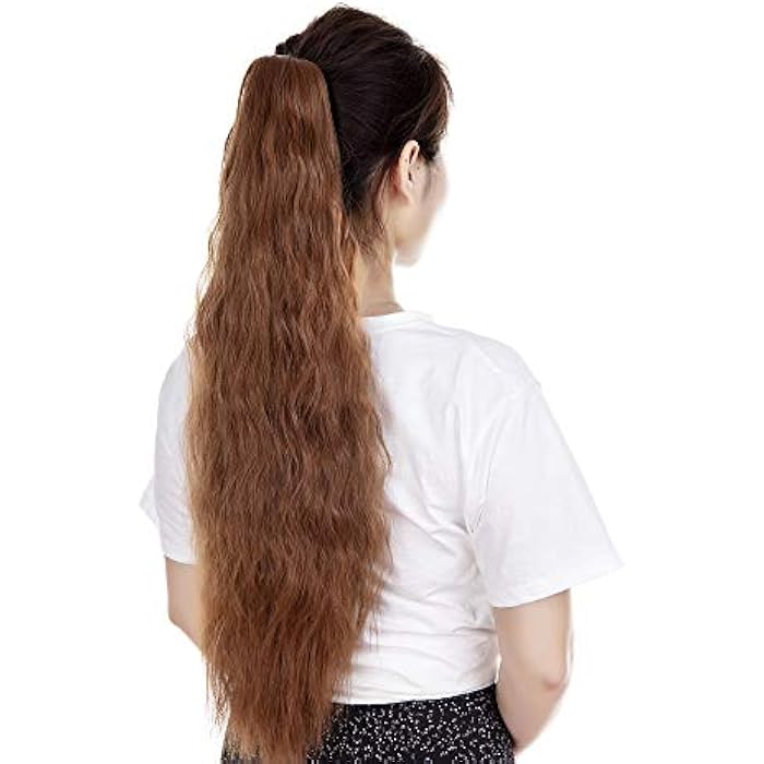 DILLARDS Vorcy Ponytail Extension, 21 Long Wavy Curly Hair Extensions, Light Auburn, Claw Clip, 2 Pieces, Synthetic Hairpiece, Reusable, For Women - Image 5